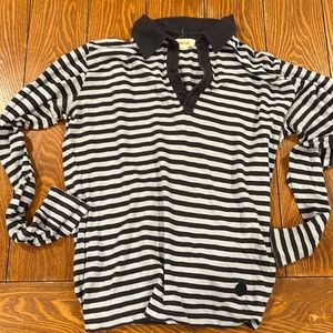 Diesel Men’s Size Large - blue striped long sleeve collar (polo)